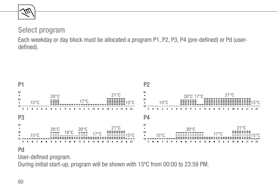 Select program | TFC Group Feeling RF Room Thermostat User Manual | Page 20 / 42