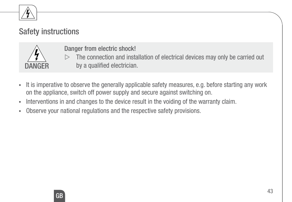 Safety instructions | TFC Group Feeling RF Room Thermostat User Manual | Page 3 / 42