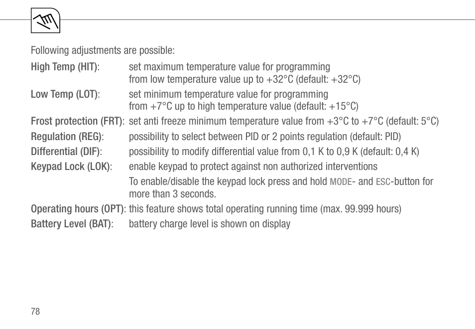 TFC Group Feeling RF Room Thermostat User Manual | Page 38 / 42