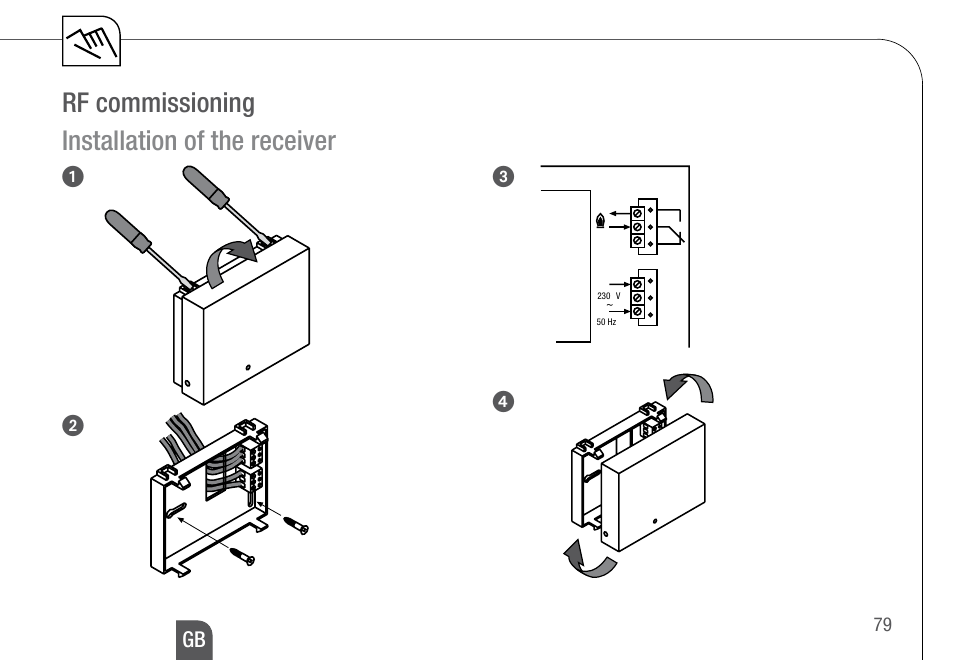 Rf commissioning installation of the receiver | TFC Group Feeling RF Room Thermostat User Manual | Page 39 / 42