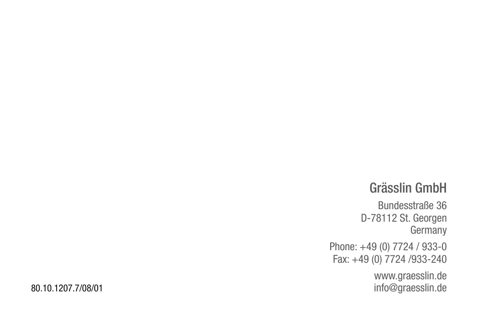 Grässlin gmbh | TFC Group Feeling RF Room Thermostat User Manual | Page 42 / 42