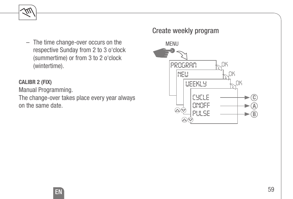 Create weekly program | TFC Group Talento 892 Plus User Manual | Page 16 / 43