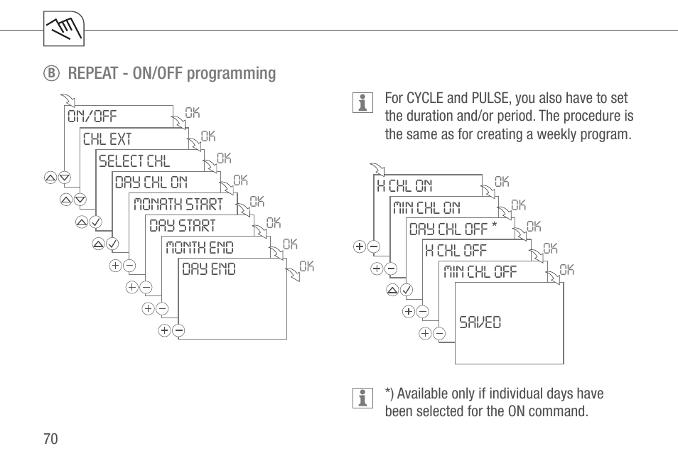 Repeat - on/off programming | TFC Group Talento 892 Plus User Manual | Page 27 / 43