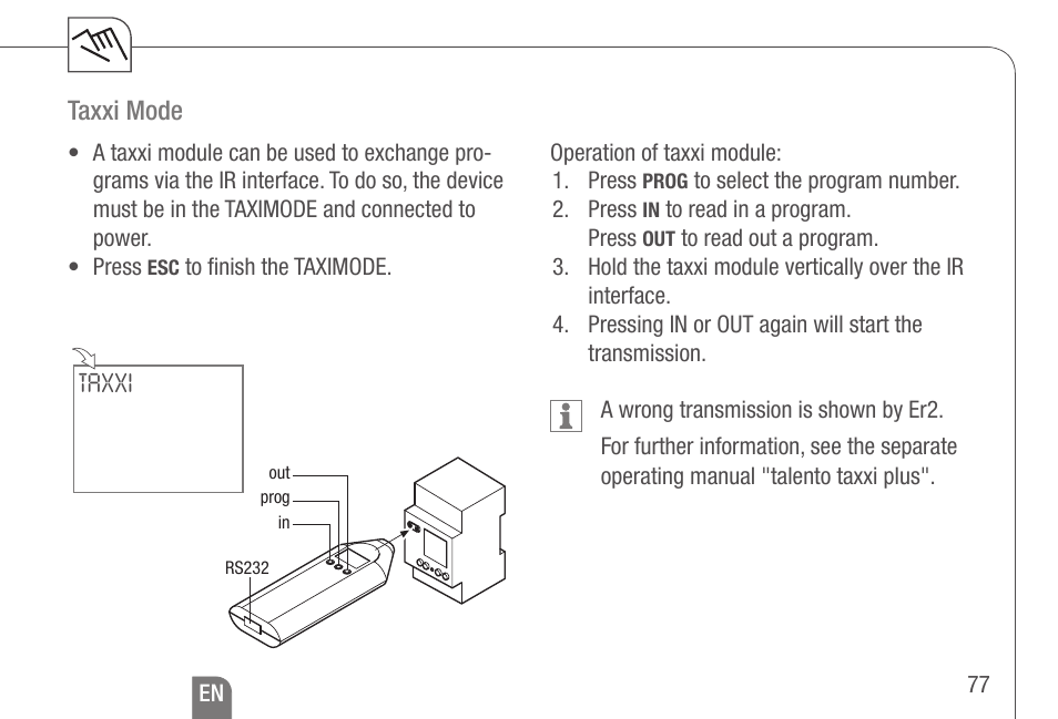 Taxxi mode | TFC Group Talento 892 Plus User Manual | Page 34 / 43