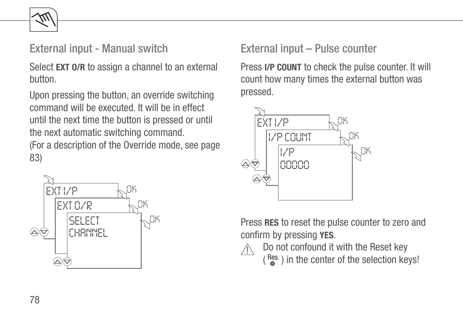 External input - manual switch, External input – pulse counter | TFC Group Talento 892 Plus User Manual | Page 35 / 43