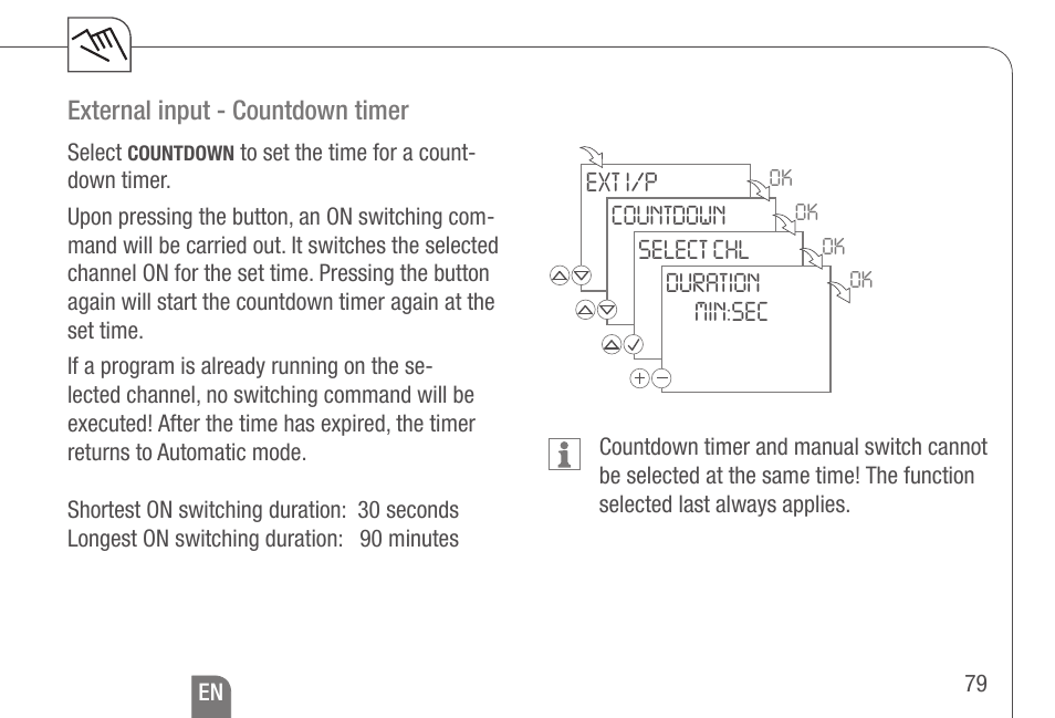 External input - countdown timer | TFC Group Talento 892 Plus User Manual | Page 36 / 43