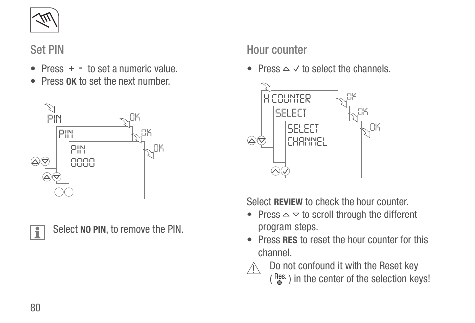 Set pin, Hour counter | TFC Group Talento 892 Plus User Manual | Page 37 / 43