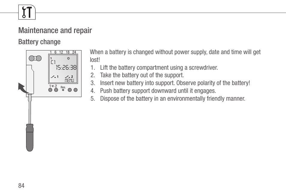 Maintenance and repair, Battery change | TFC Group Talento 892 Plus User Manual | Page 41 / 43