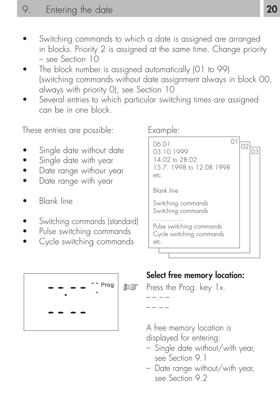 Entering the date | TFC Group Talento 894 User Manual | Page 19 / 34
