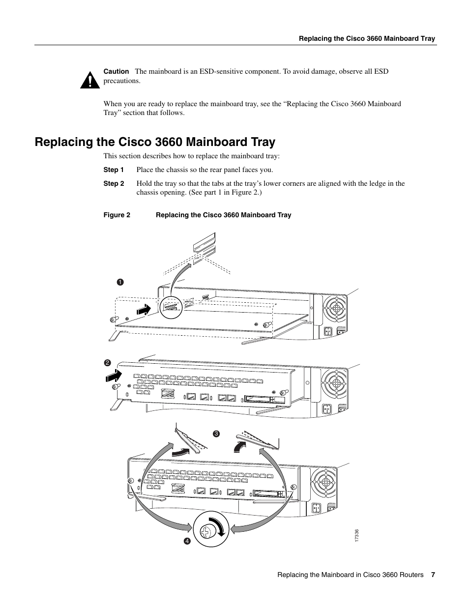 Replacing the cisco 3660 mainboard tray | Cisco 3660 User Manual | Page 7 / 10