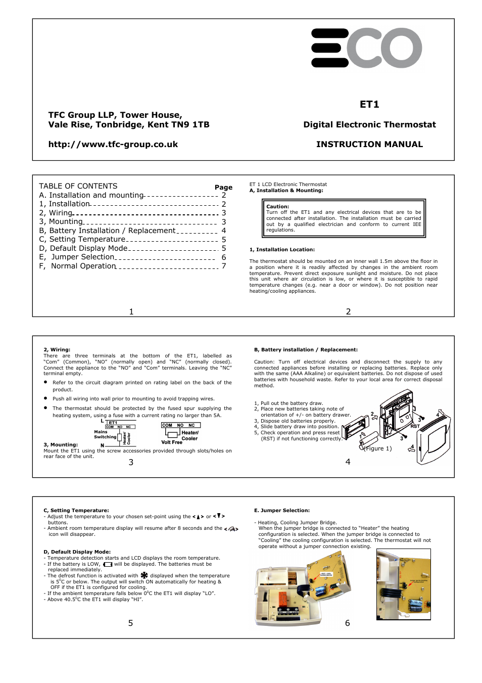 TFC Group ECO ET1 User Manual | 2 pages