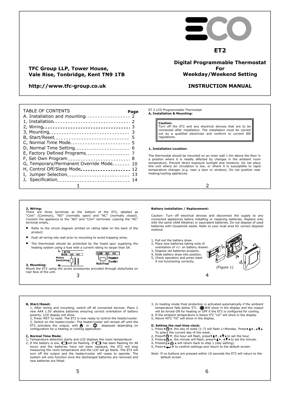 TFC Group ECO ET2 User Manual | 2 pages