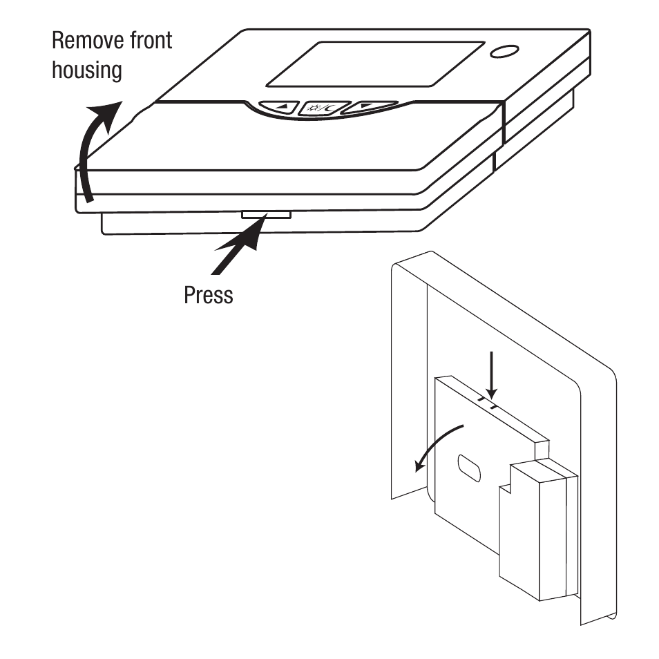 Press remove front housing, Remove the cover over the connector | TFC Group Towerstat REM STT/REM User Manual | Page 7 / 22