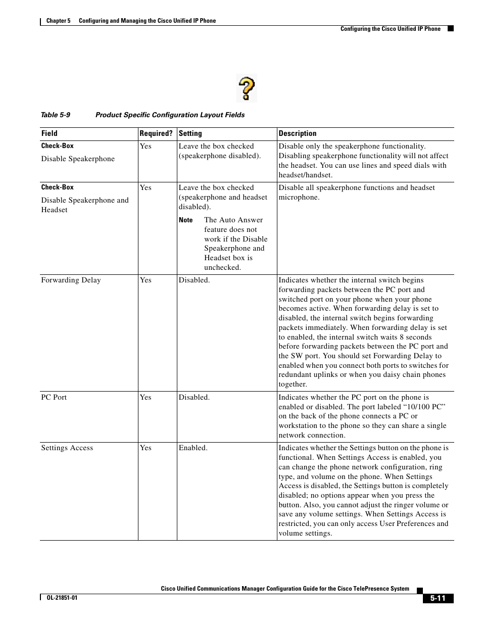 Table 5-9 | Cisco OL-21851-01 User Manual | Page 11 / 30