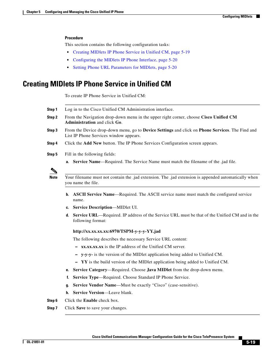 Creating midlets ip phone service in unified cm | Cisco OL-21851-01 User Manual | Page 19 / 30