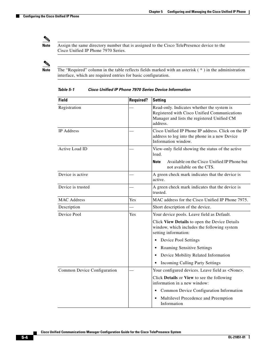 Table 5-1 | Cisco OL-21851-01 User Manual | Page 4 / 30