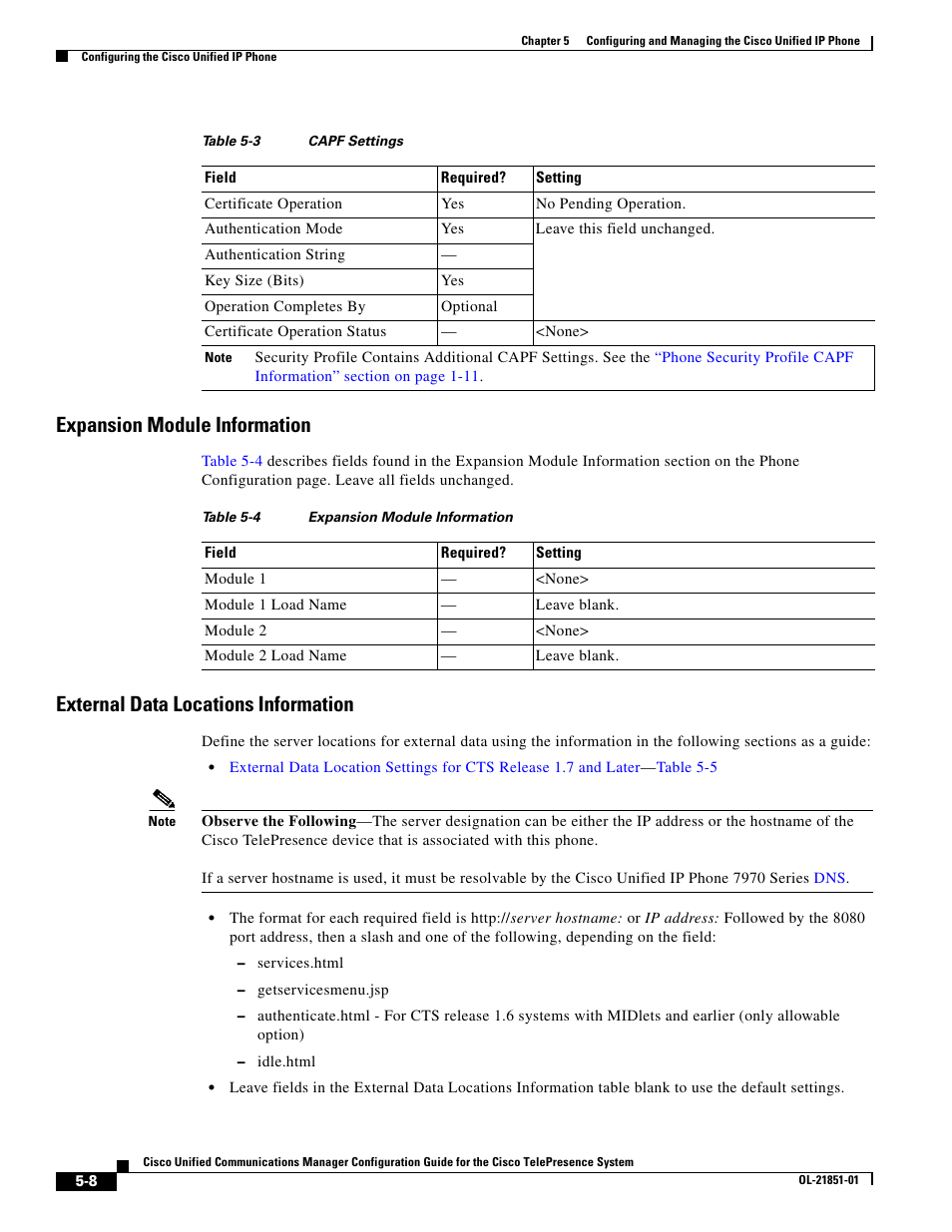 Expansion module information, External data locations information | Cisco OL-21851-01 User Manual | Page 8 / 30