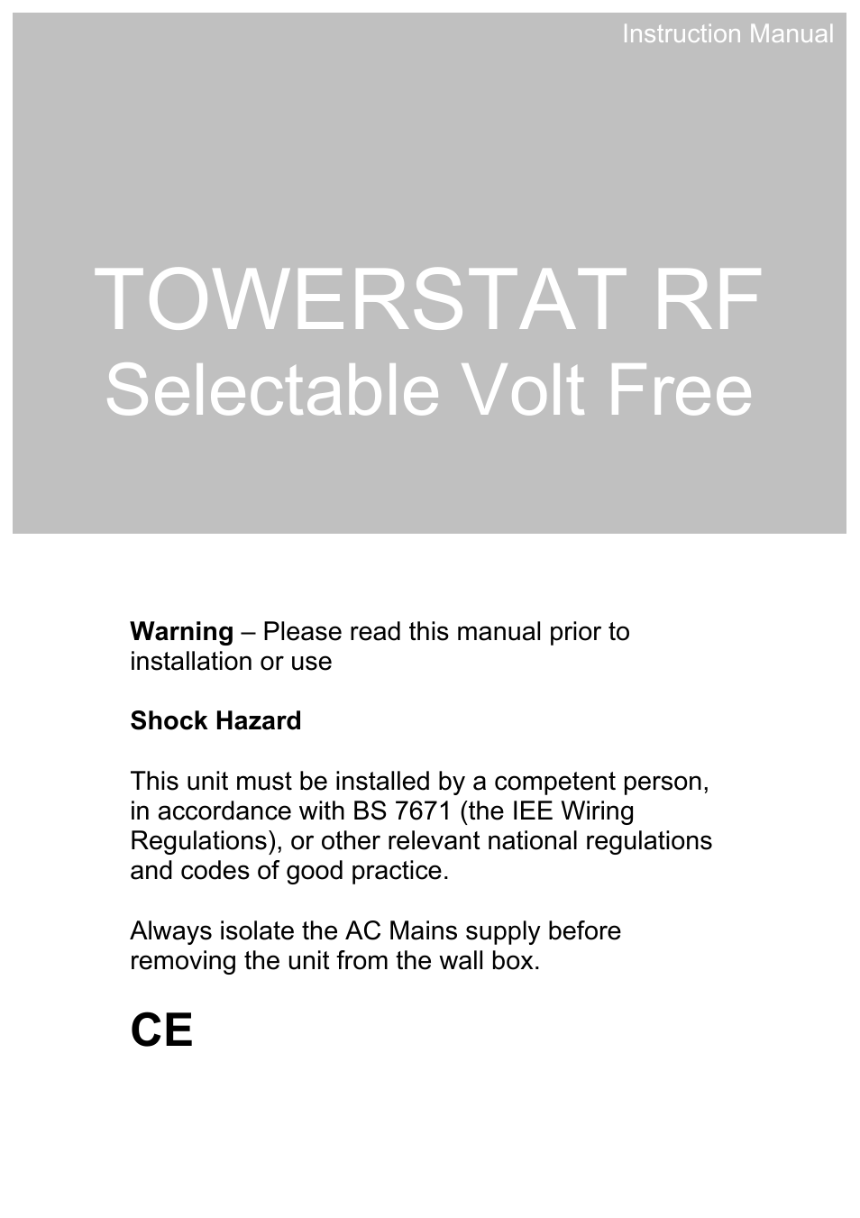 TFC Group STTR/F User Manual | 19 pages