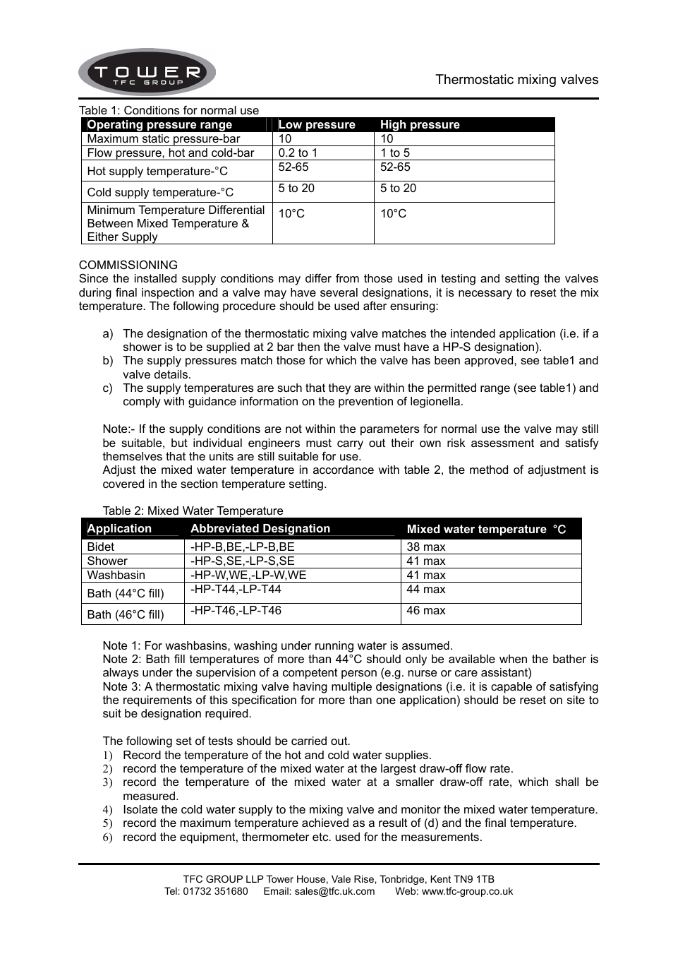 TFC Group TMV User Manual | Page 3 / 5