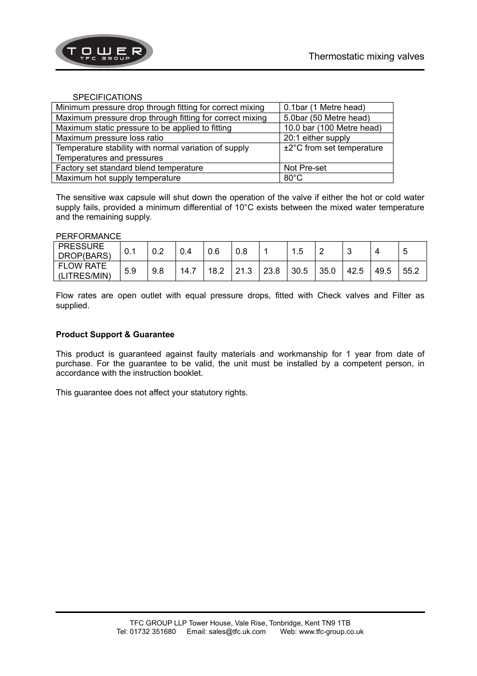 TFC Group TMV User Manual | Page 5 / 5
