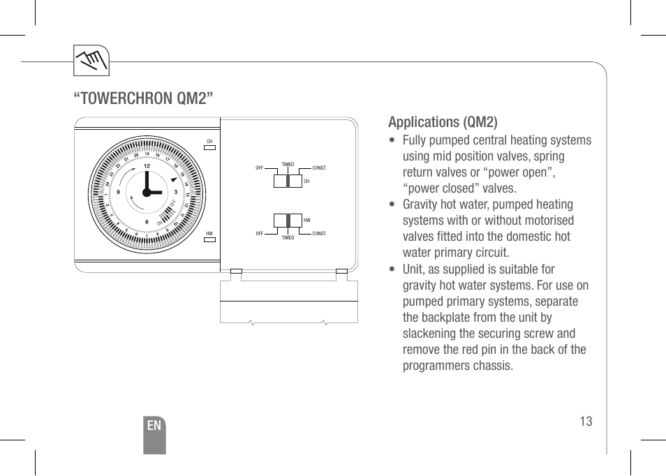 Towerchron qm2, Applications (qm2), En 13 | TFC Group Towerchron QM2 User Manual | Page 13 / 20