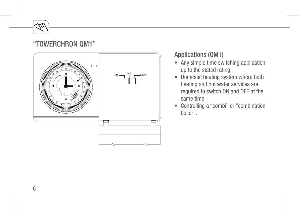 Towerchron qm1, Applications (qm1) | TFC Group Towerchron QM2 User Manual | Page 6 / 20
