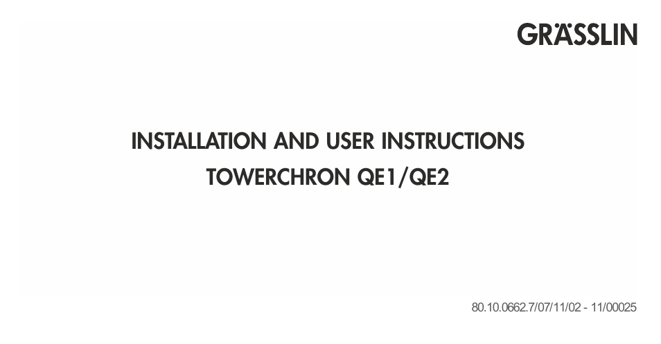 TFC Group Towerchron QE2 User Manual | 48 pages