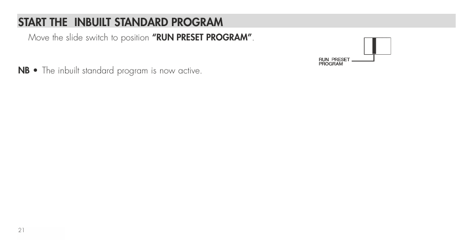 Start the inbuilt standard program | TFC Group Towerchron QE2 User Manual | Page 29 / 48