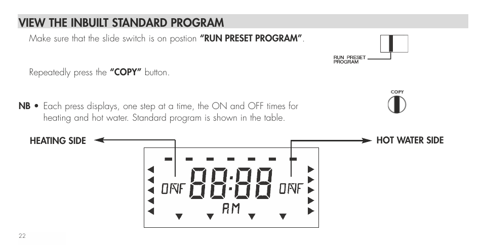 View the inbuilt standard program | TFC Group Towerchron QE2 User Manual | Page 30 / 48