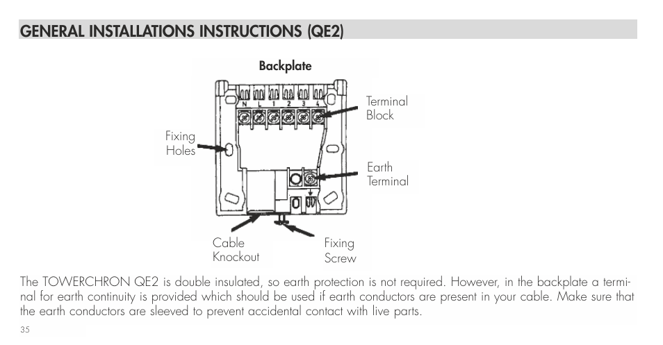 General installations instructions (qe2) | TFC Group Towerchron QE2 User Manual | Page 43 / 48