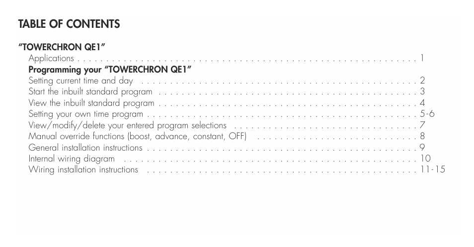 TFC Group Towerchron QE2 User Manual | Page 6 / 48