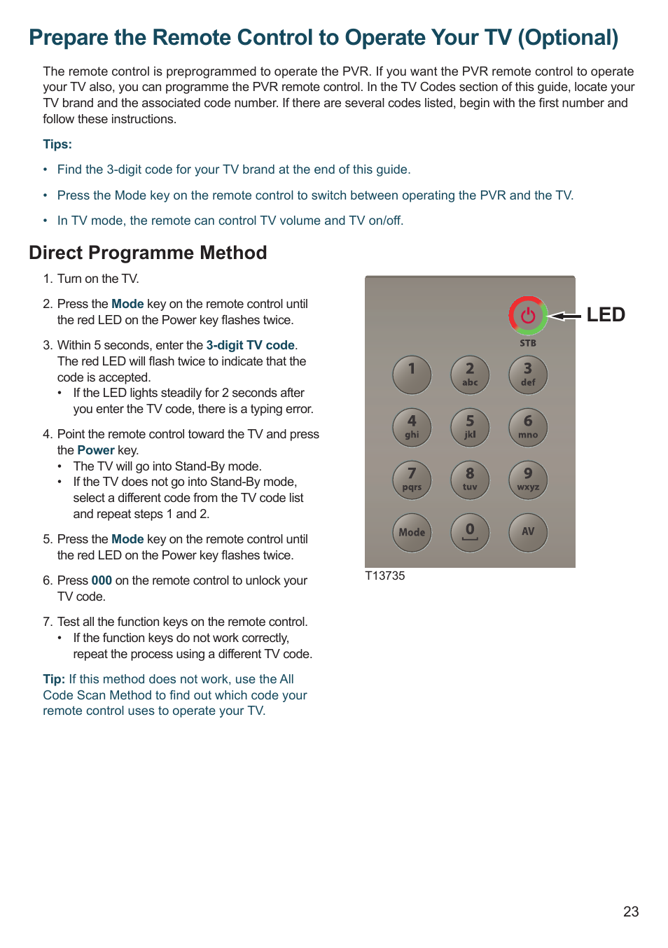 Direct programme method | Cisco 8455dvb User Manual | Page 25 / 44