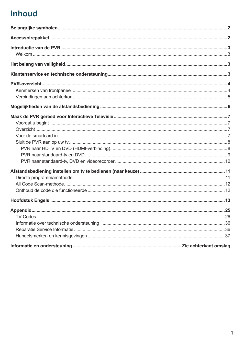 Inhoud | Cisco 8455dvb User Manual | Page 3 / 44