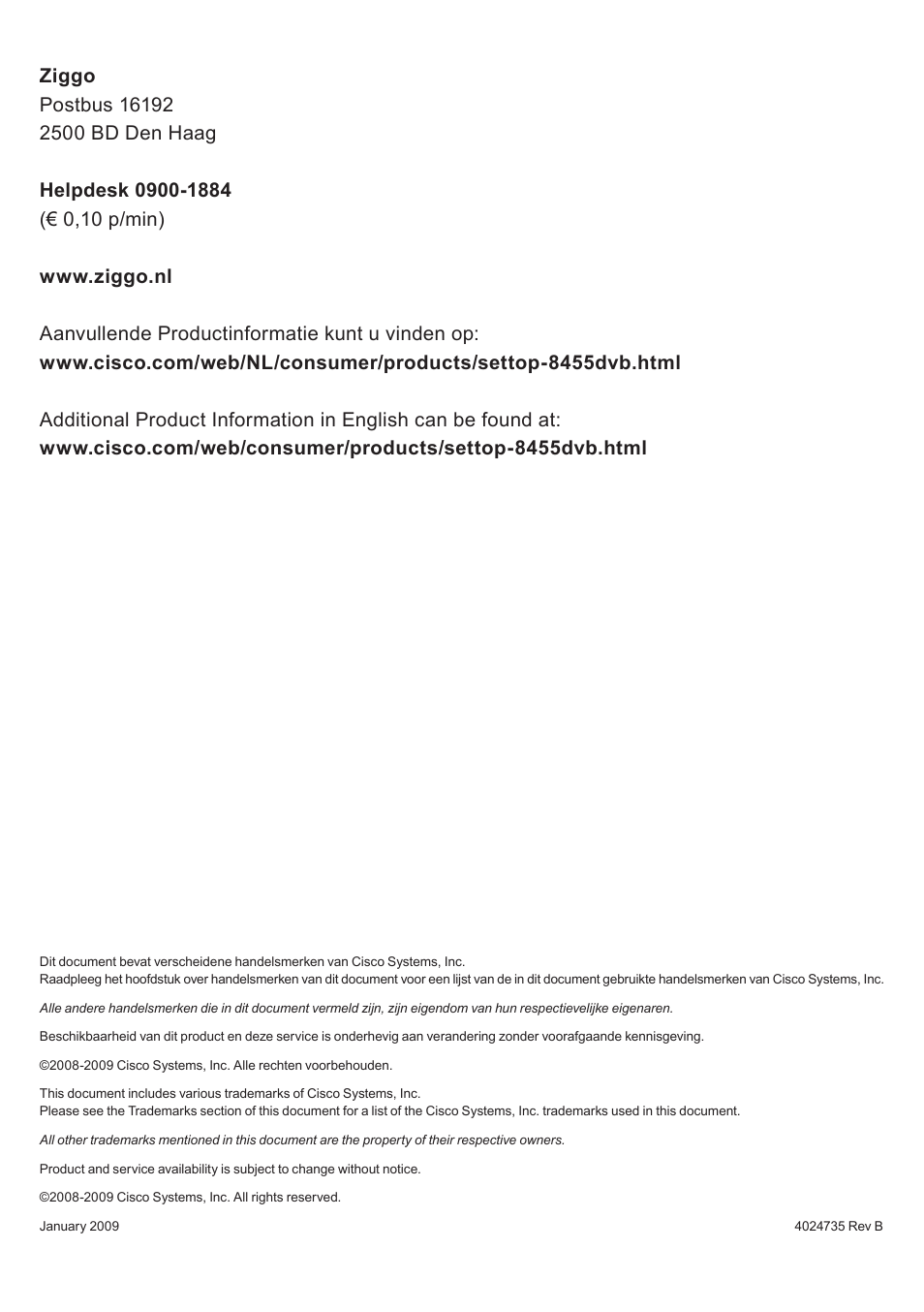 Cisco 8455dvb User Manual | Page 44 / 44