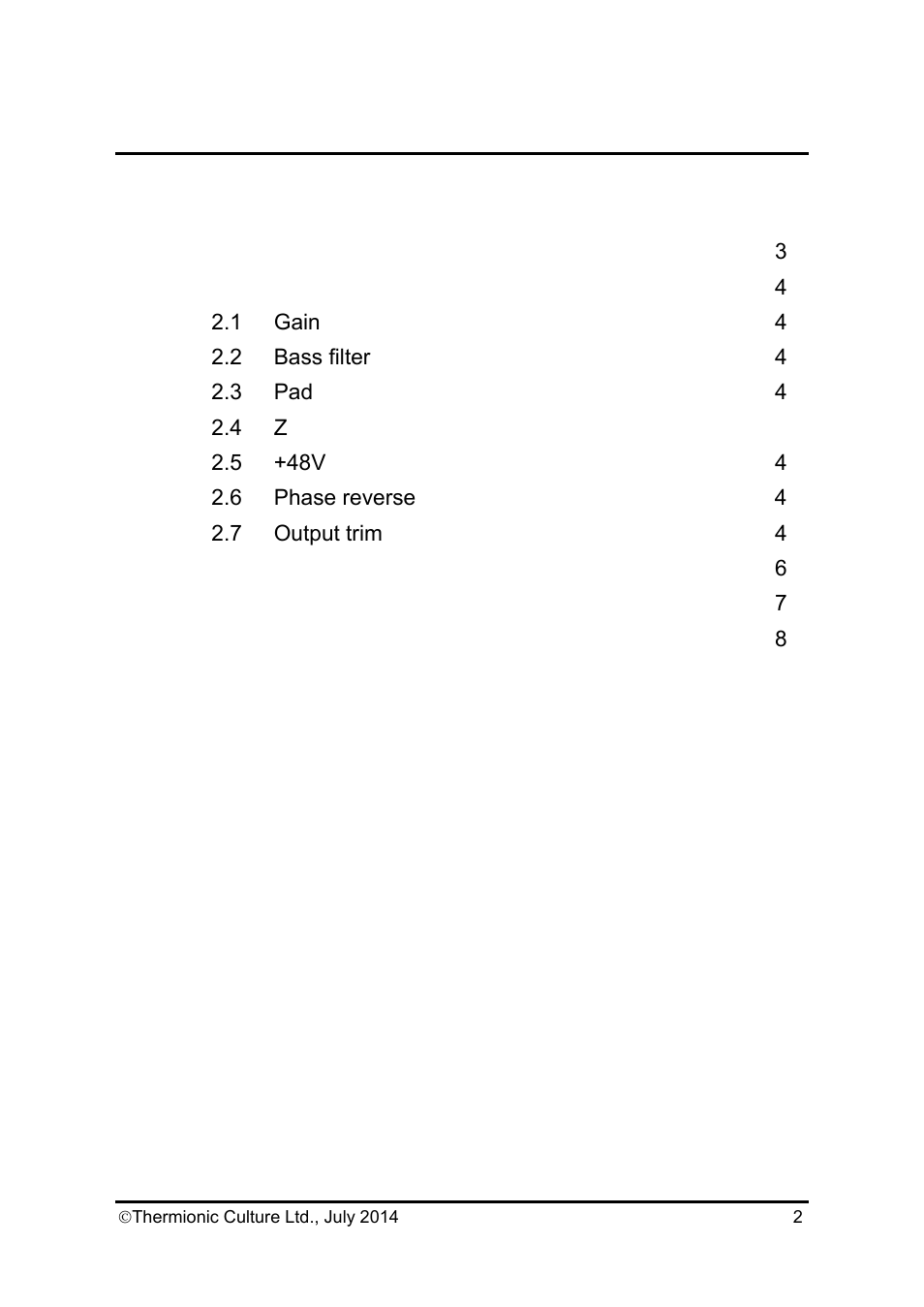 Thermionic Culture THE EARLYBIRD 4 4  Channel mic. Pre amp User Manual | Page 3 / 11