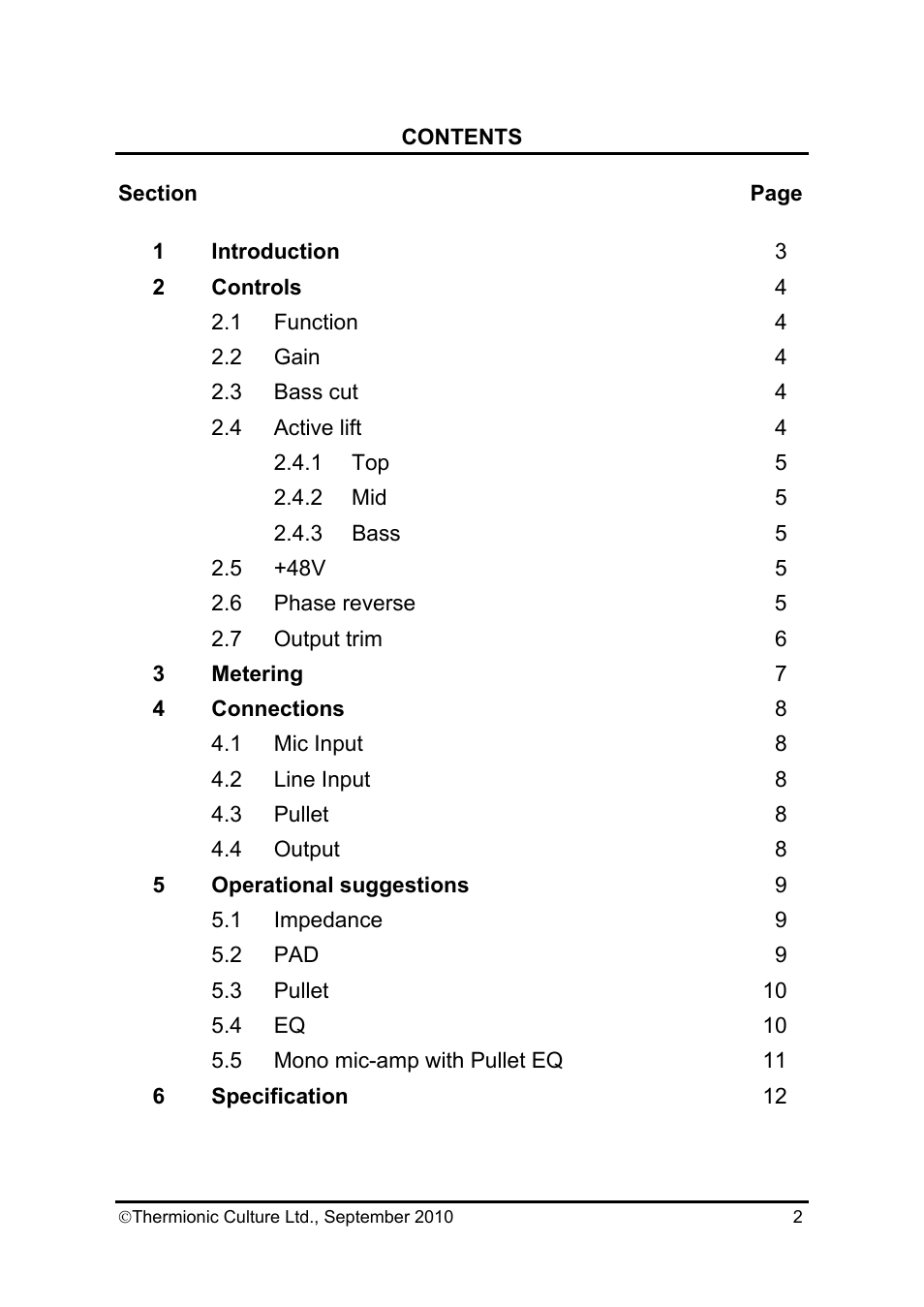 Thermionic Culture THE EARLYBIRD 2.2 2  Channel mic, pre amp with eq User Manual | Page 3 / 15