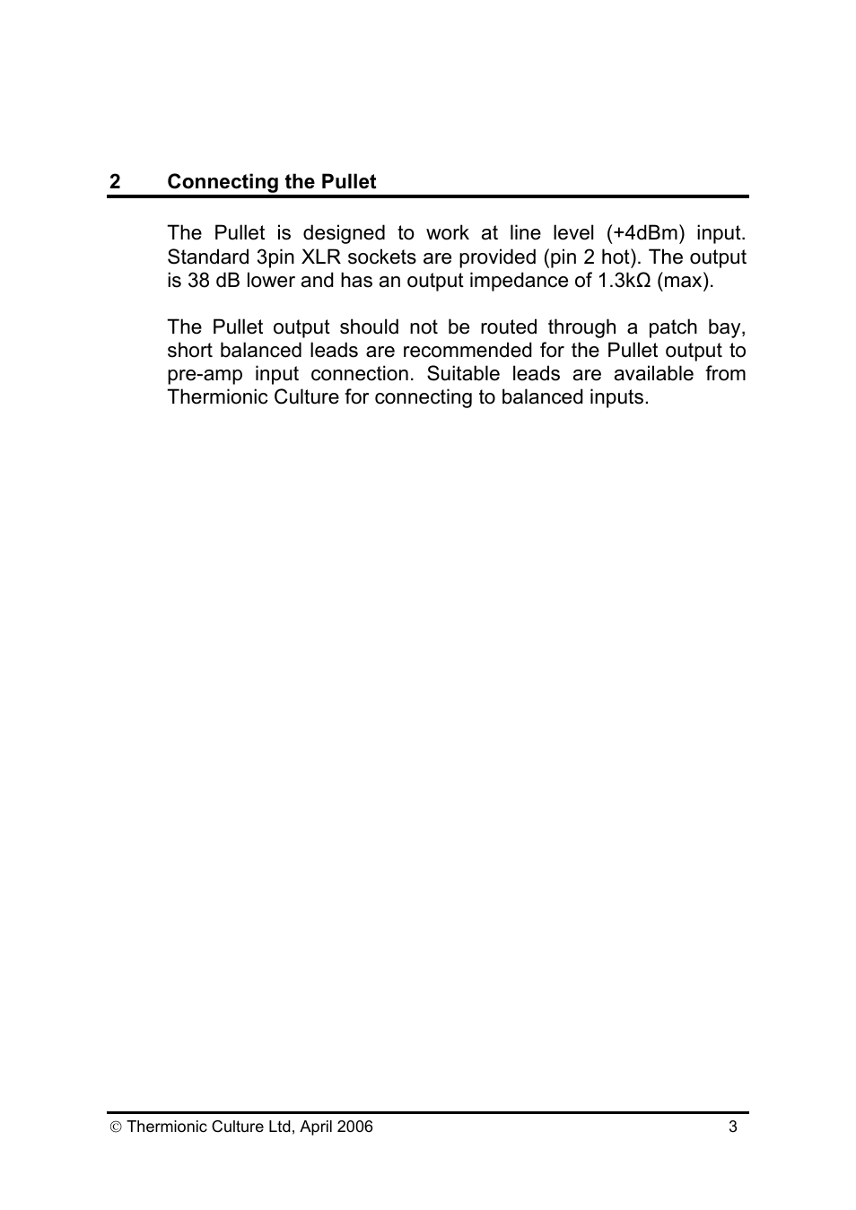 Thermionic Culture THE PULLET Mini Passive stereo equaliser User Manual | Page 4 / 10