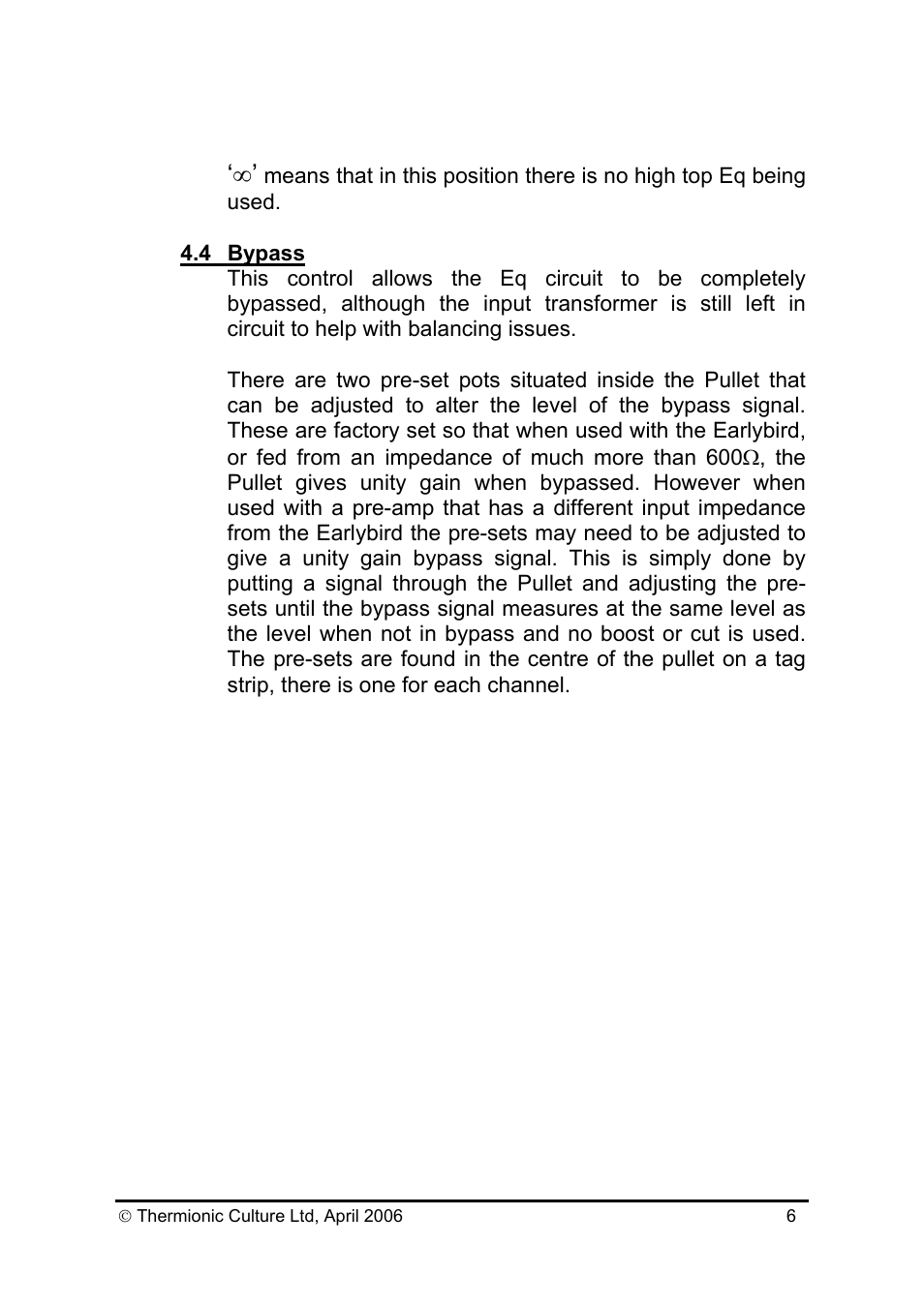 Thermionic Culture THE PULLET Mini Passive stereo equaliser User Manual | Page 7 / 10