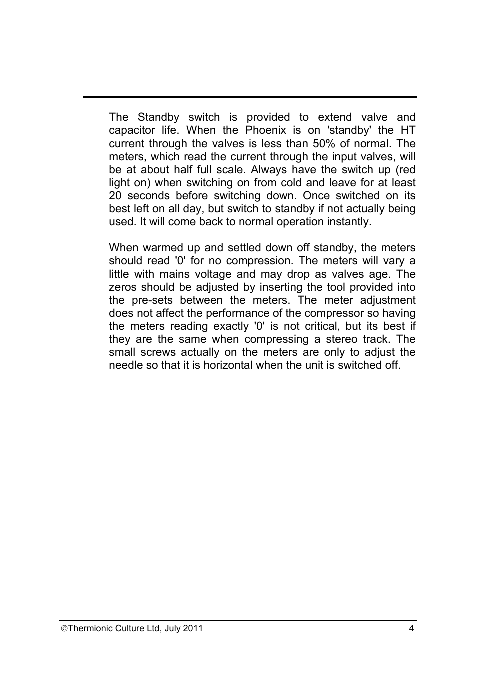 Thermionic Culture THE PHOENIX SB Stereo valve compressor User Manual | Page 5 / 12