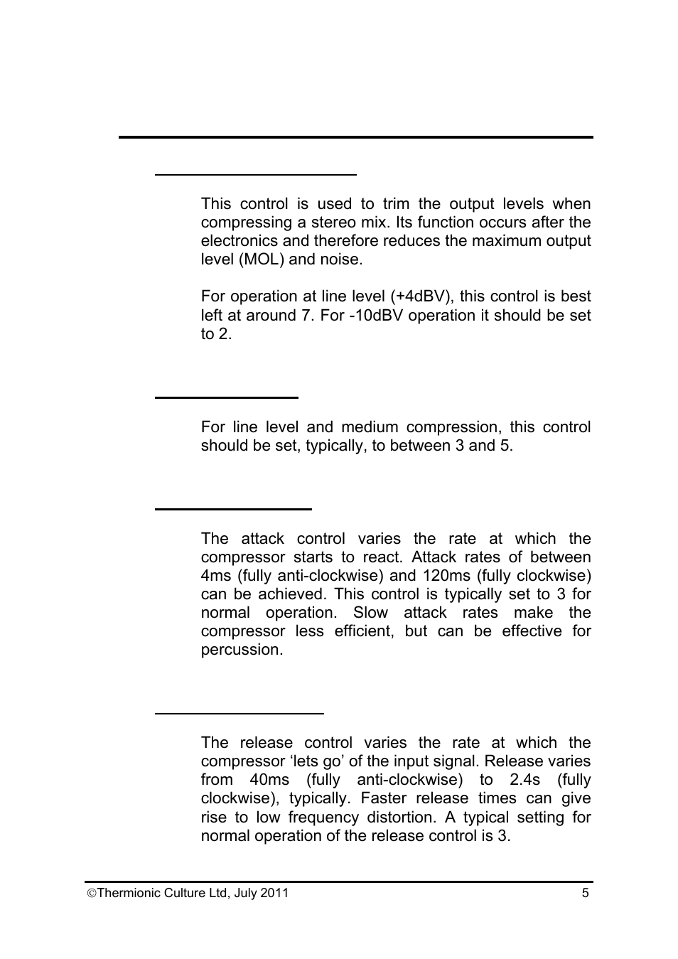 Thermionic Culture THE PHOENIX SB Stereo valve compressor User Manual | Page 6 / 12