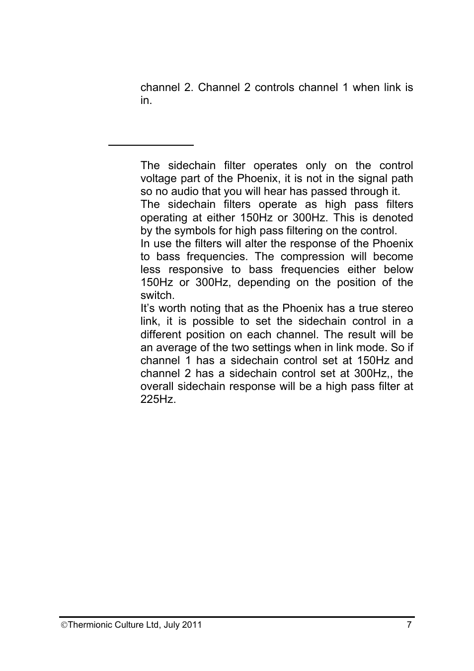 Thermionic Culture THE PHOENIX SB Stereo valve compressor User Manual | Page 8 / 12