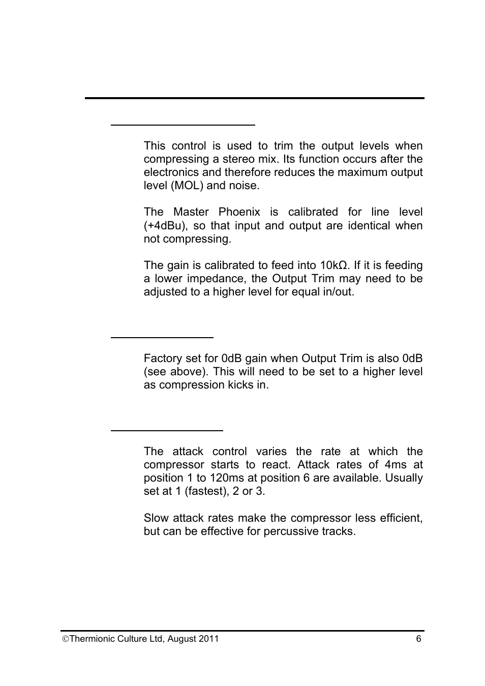 Thermionic Culture THE PHOENIX Mastering Plus User Manual | Page 7 / 13