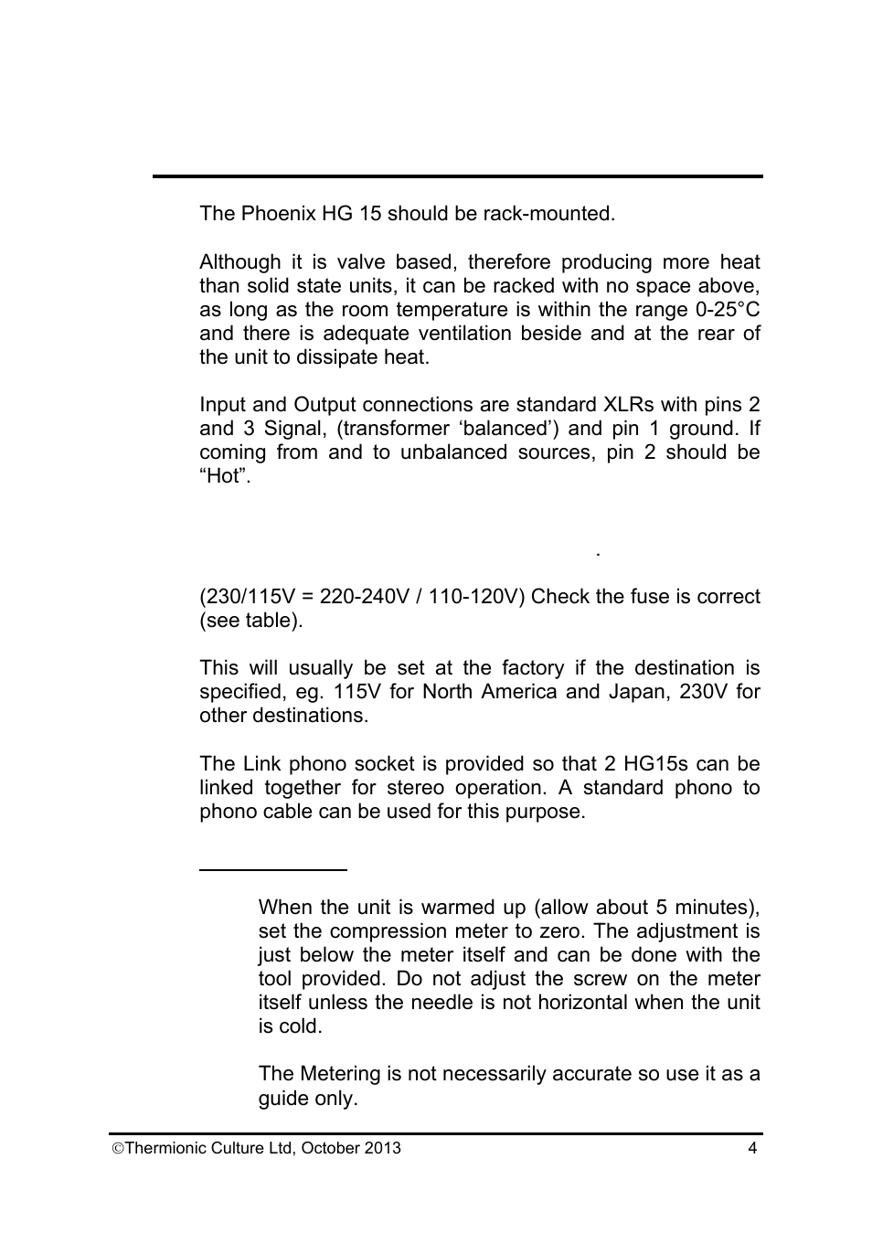 Thermionic Culture THE PHOENIX HG15 High Gain Valve Compressor User Manual | Page 5 / 13