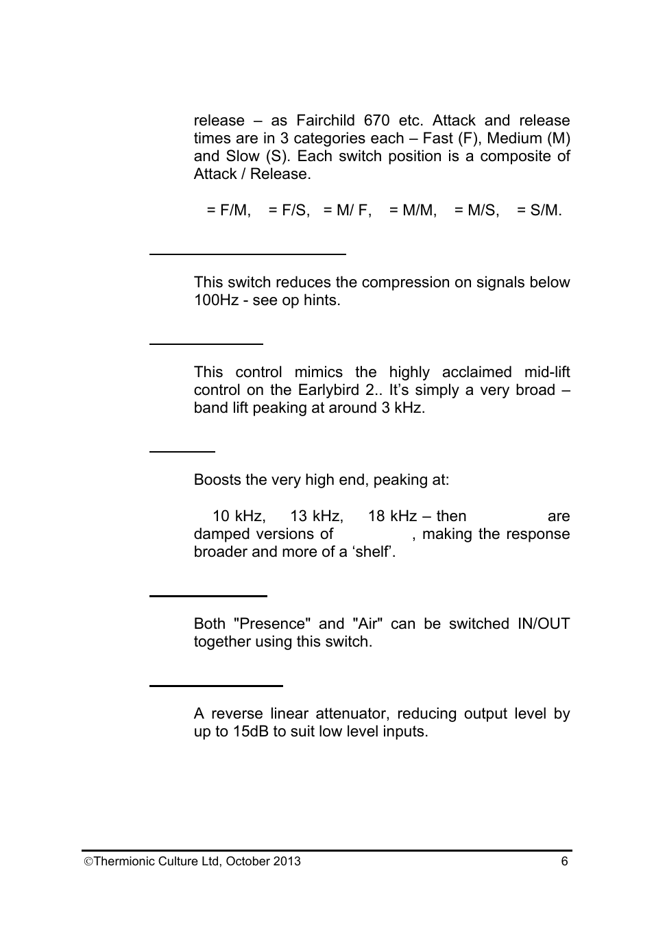 Thermionic Culture THE PHOENIX HG15 High Gain Valve Compressor User Manual | Page 7 / 13