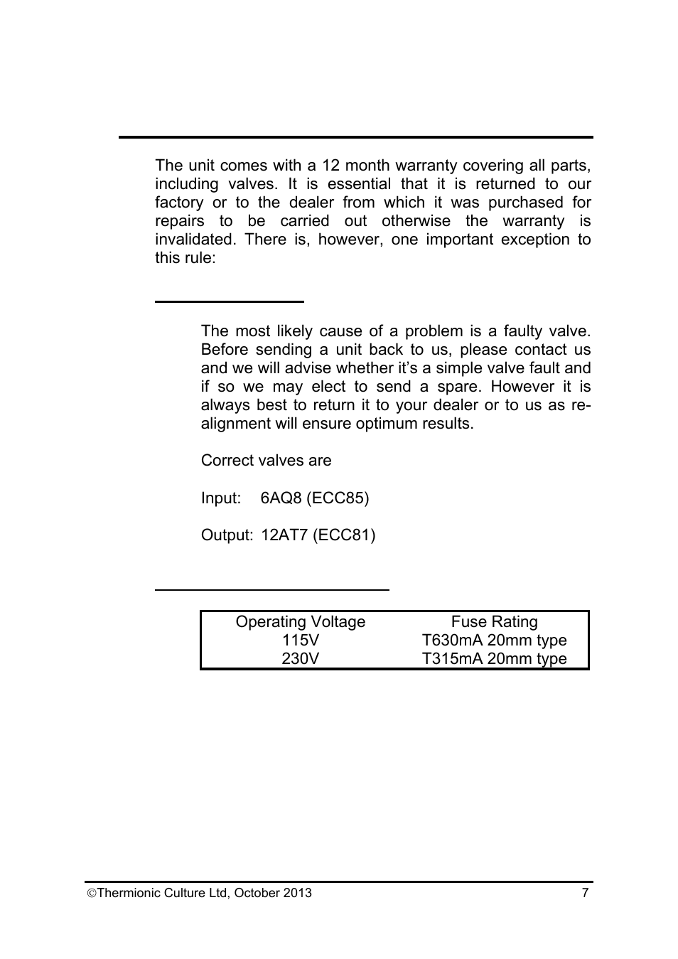 Thermionic Culture THE PHOENIX HG15 High Gain Valve Compressor User Manual | Page 8 / 13