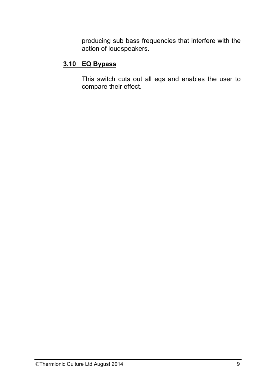 Thermionic Culture THE NIGHTINGALE 2 Dual mic. Amp/equaliser+ compressor User Manual | Page 10 / 20