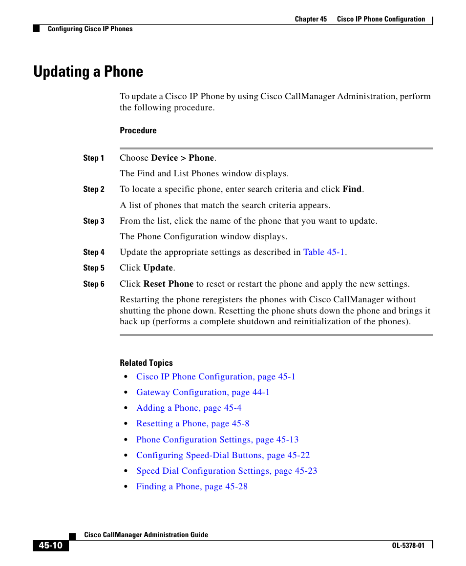 Updating a phone | Cisco OL-5378-01 User Manual | Page 10 / 42