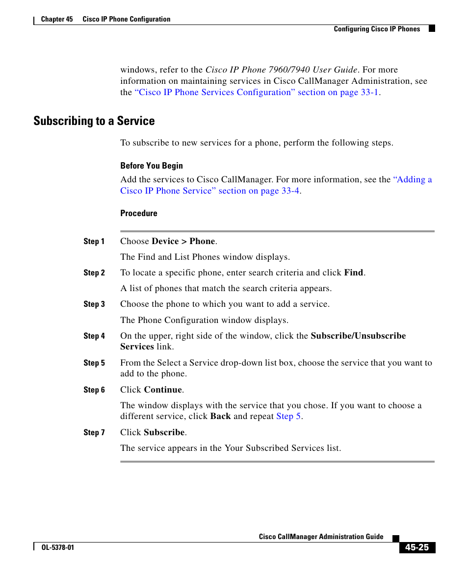 Subscribing to a service | Cisco OL-5378-01 User Manual | Page 25 / 42