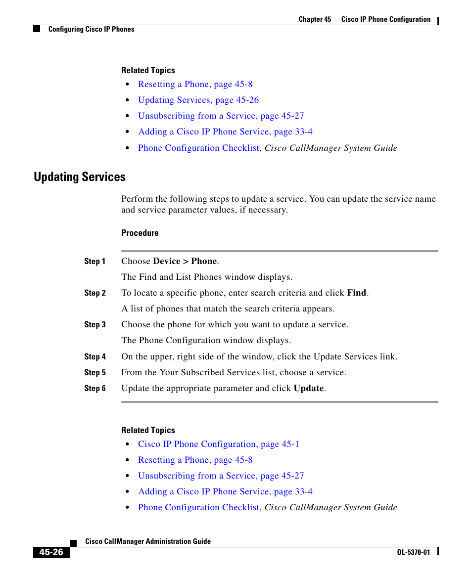 Updating services | Cisco OL-5378-01 User Manual | Page 26 / 42