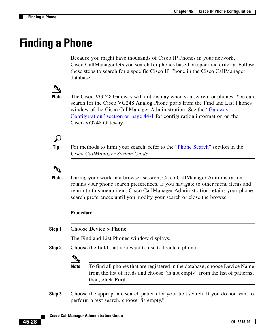 Finding a phone | Cisco OL-5378-01 User Manual | Page 28 / 42